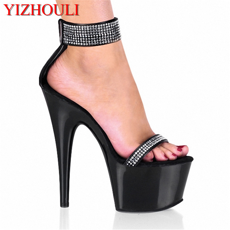 Jelly Sandal Women - รุ่นเซ็กซี่ 15 ซม.รองเท้าส้นสูงฤดูร้อนหัวเข็มขัดเงา/แฟชั่นเวทีแคทวอล์รองเท้าแตะประสิทธิภาพ