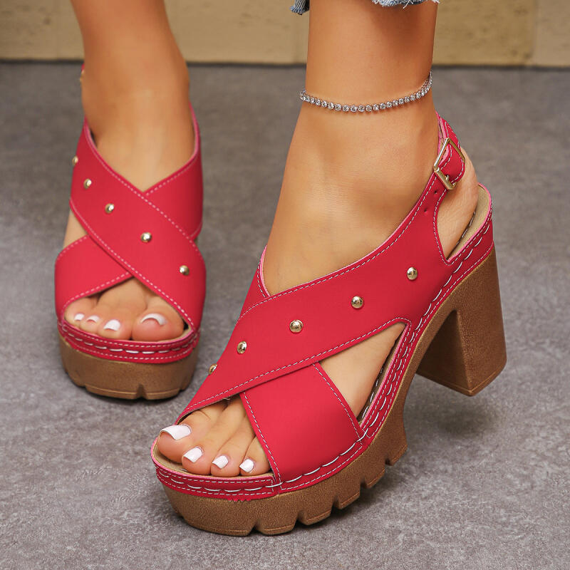 Women Shoes Formal - รองเท้าส้นสูงแบบวินเทจ สายไขว้ สไตล์กลาดิเอเตอร์ สำหรับผู้หญิง ฤดูร้อน 2026