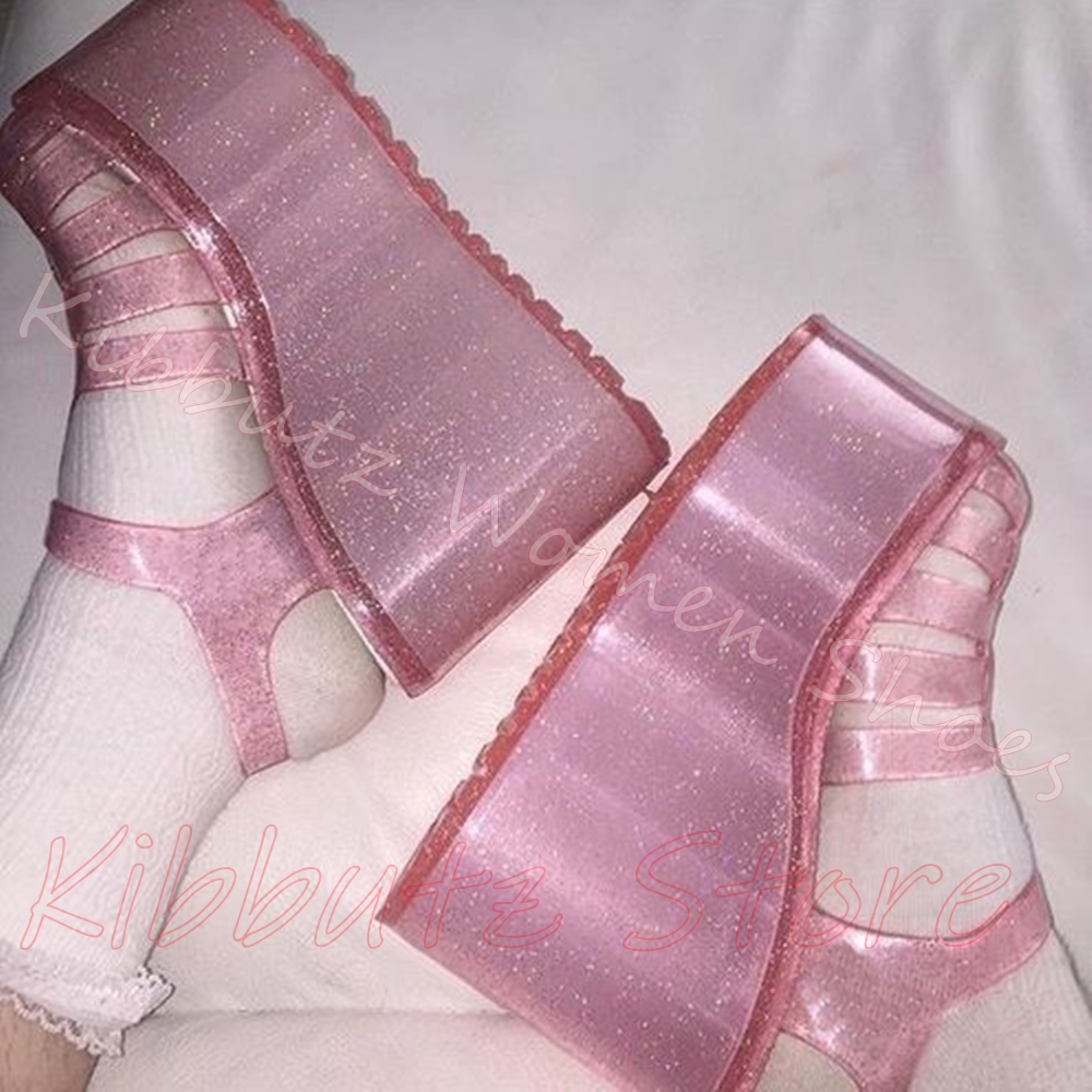 รองเท้าแตะส้นเตารีดแบบโปร่งใสส - Jelly Sandal Women บทวิจารณ์และราคา