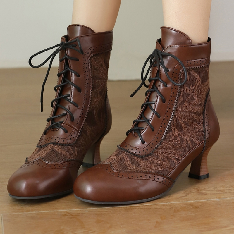 ขนาดใหญ่VINTAGEสั้นหญิงLACE-up - Women'S Shoes Big Feet บทวิจารณ์และราคา