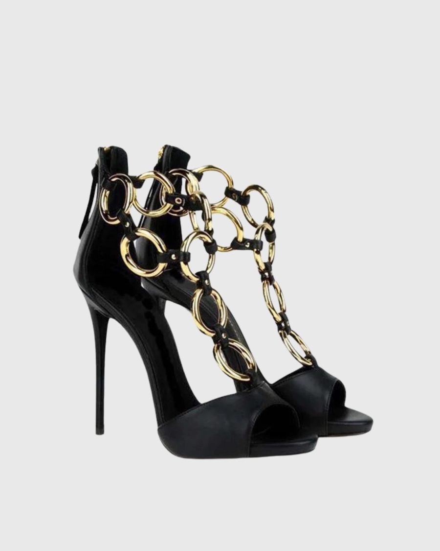 รองเท้าส้นสูงแบบเปิดส้นสำหรับผ - Gold Chain Sandal บทวิจารณ์และราคา