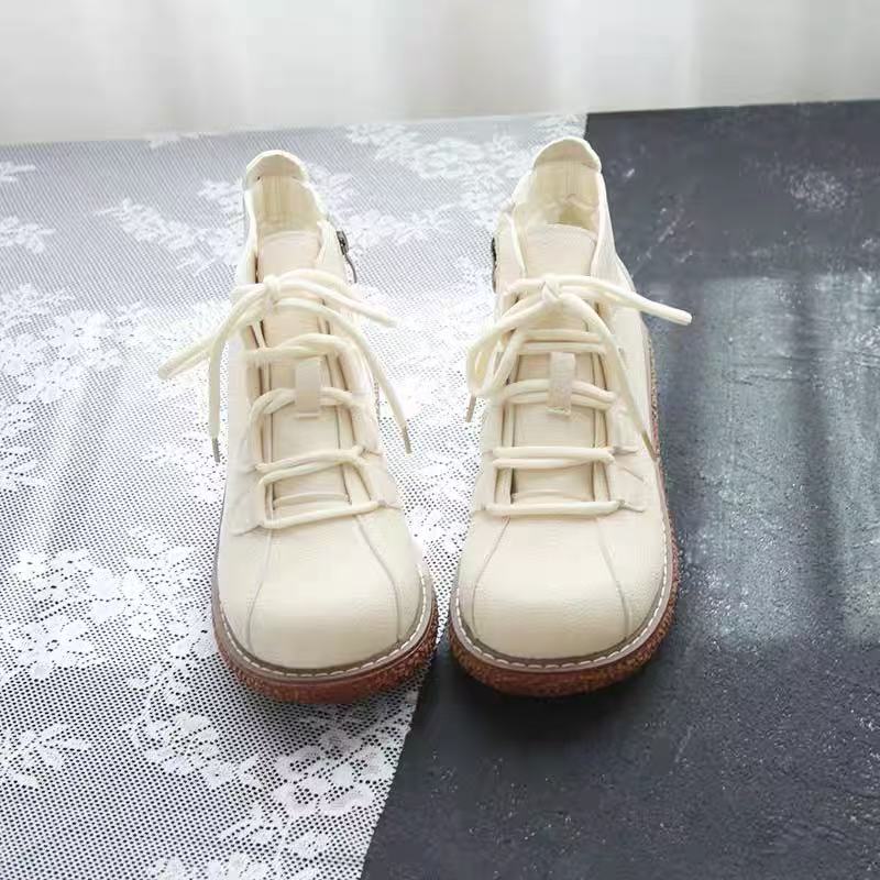 Careaymade-Vintage Lace Up รอง - Women'S Shoes Big Feet บทวิจารณ์และราคา