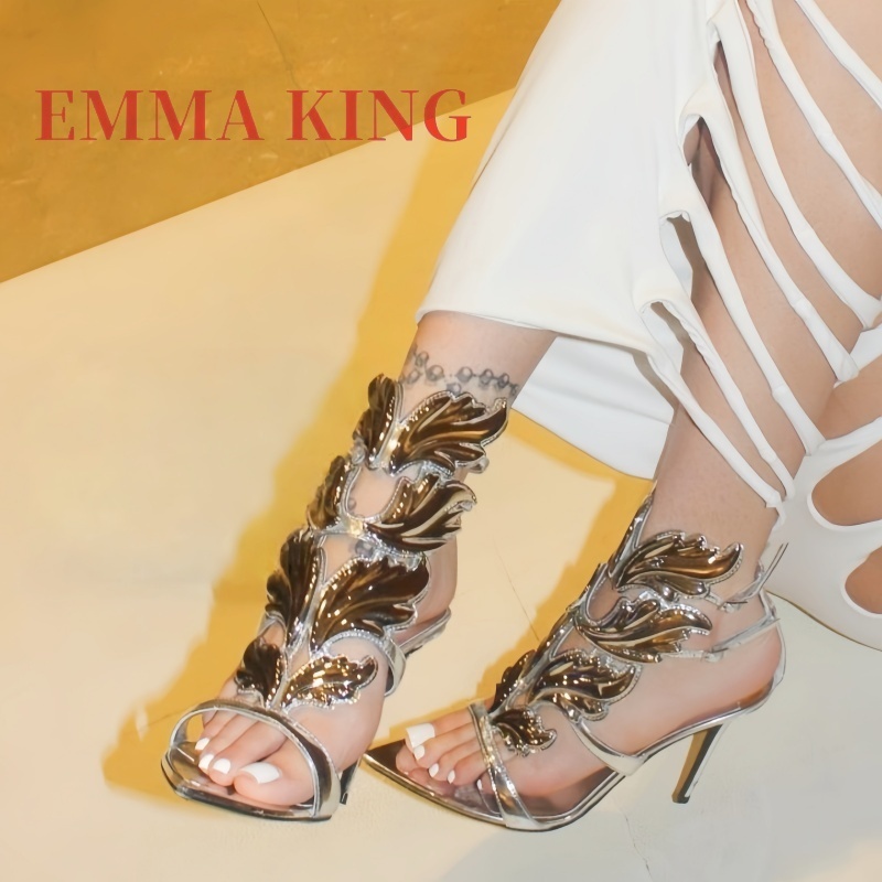 รองเท้าส้นสูงแบบมีปีกสำหรับผู้ - Metallic Heel Sandal บทวิจารณ์และราคา