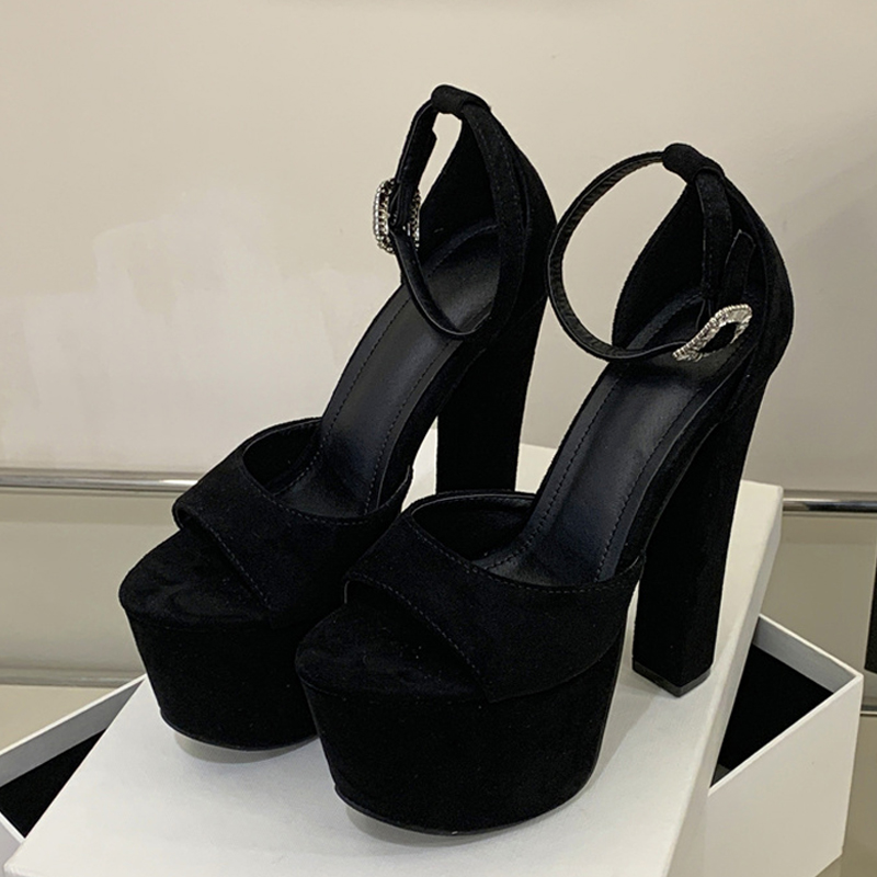 รองเท้าส้นสูงแบบหนา รุ่น Liyke - Women'S Shoes Peep Toe บทวิจารณ์และราคา