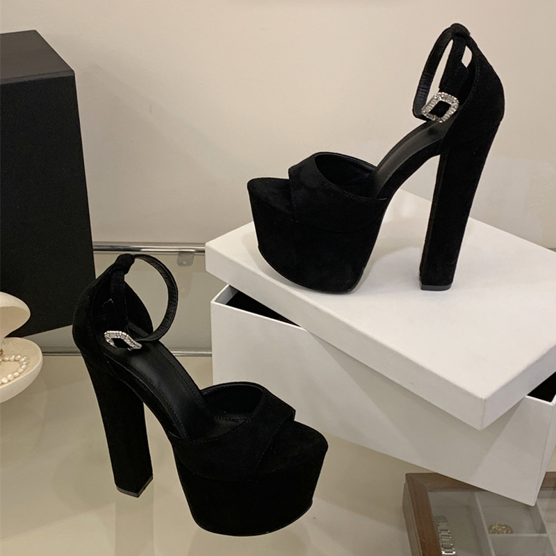รองเท้าส้นสูงแบบหนา รุ่น Liyke - Women'S Shoes Peep Toe บทวิจารณ์และราคา