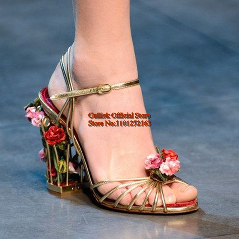 Luxury Bird Cage ผู้หญิงรองเท้ - Metallic Heel Sandal บทวิจารณ์และราคา