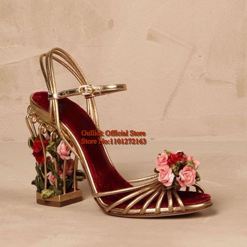 Luxury Bird Cage ผู้หญิงรองเท้ - Metallic Heel Sandal บทวิจารณ์และราคา
