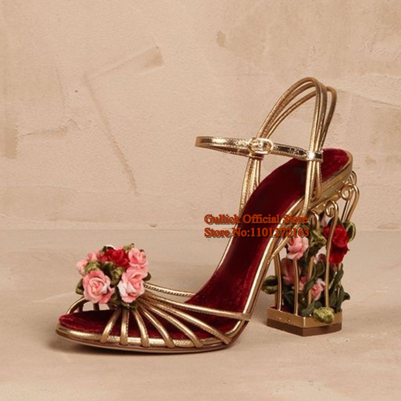 Luxury Bird Cage ผู้หญิงรองเท้ - Metallic Heel Sandal บทวิจารณ์และราคา