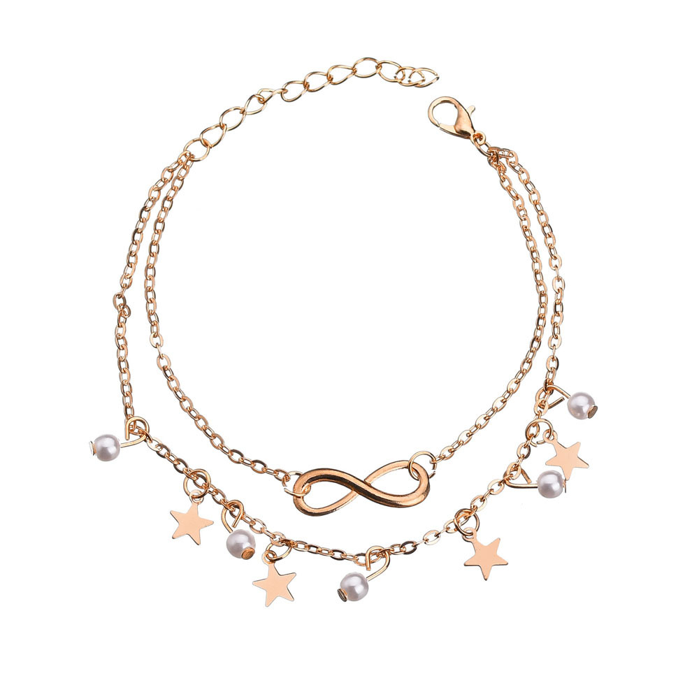 เรียบง่ายพู่ Double Star Pearl - Gold Chain Sandal บทวิจารณ์และราคา