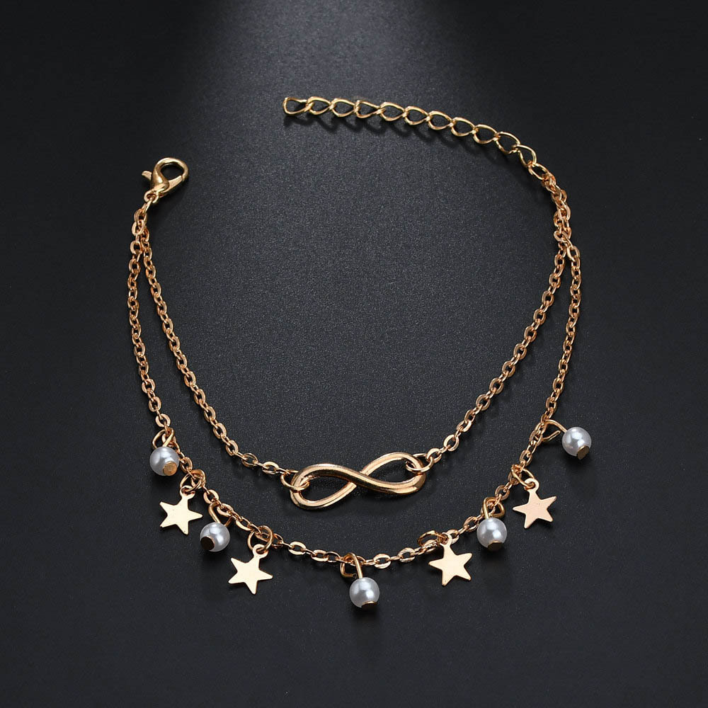 เรียบง่ายพู่ Double Star Pearl - Gold Chain Sandal บทวิจารณ์และราคา