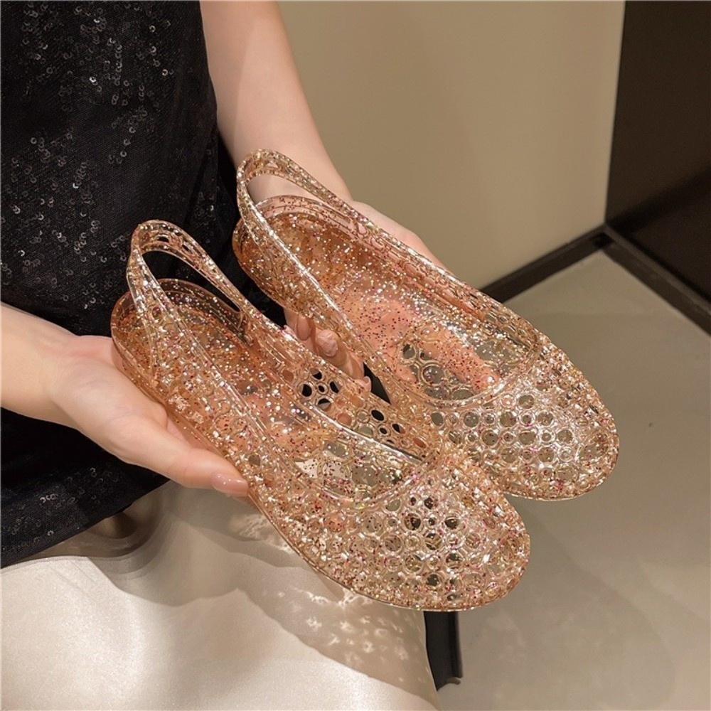 รองเท้าแตะใสคริสตัล ระบายอากาศ - Jelly Sandal Women บทวิจารณ์และราคา