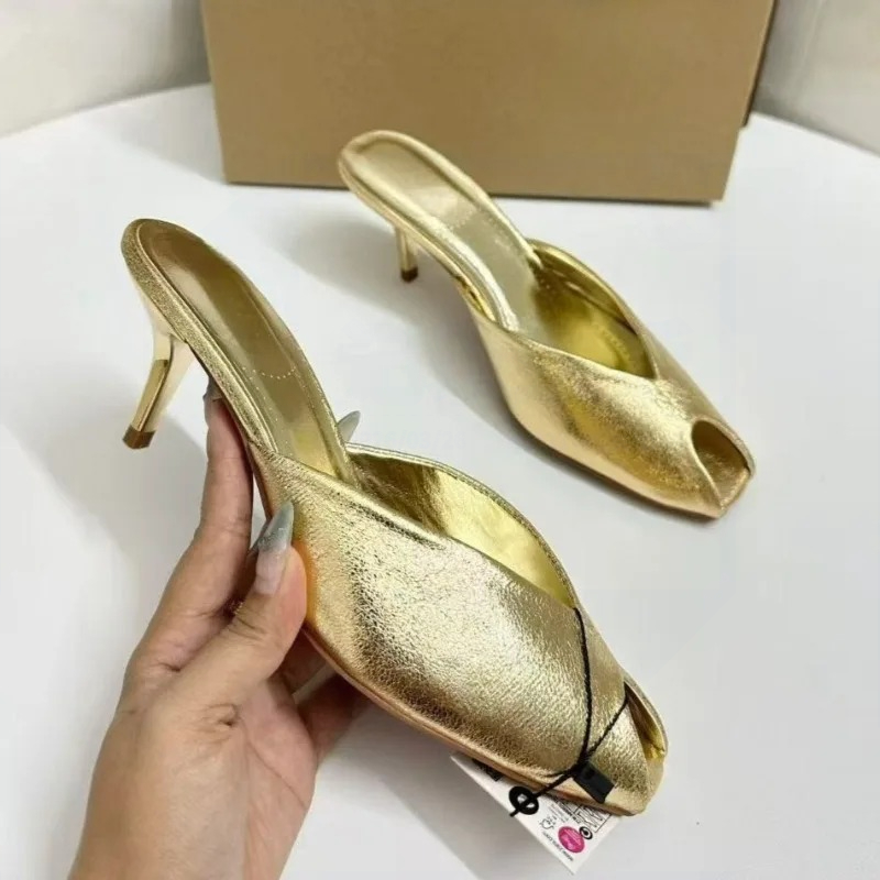 รองเท้าส้นสูงผู้หญิง ดีไซน์หรู - Metallic Heel Sandal บทวิจารณ์และราคา