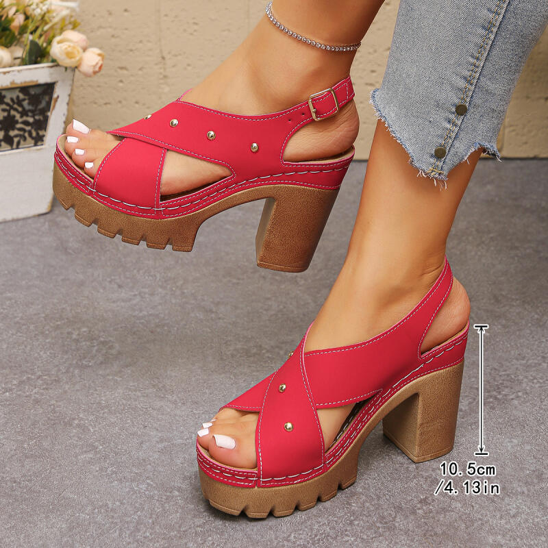 รองเท้าส้นสูงแบบวินเทจ สายไขว้ - Women Shoes Formal บทวิจารณ์และราคา