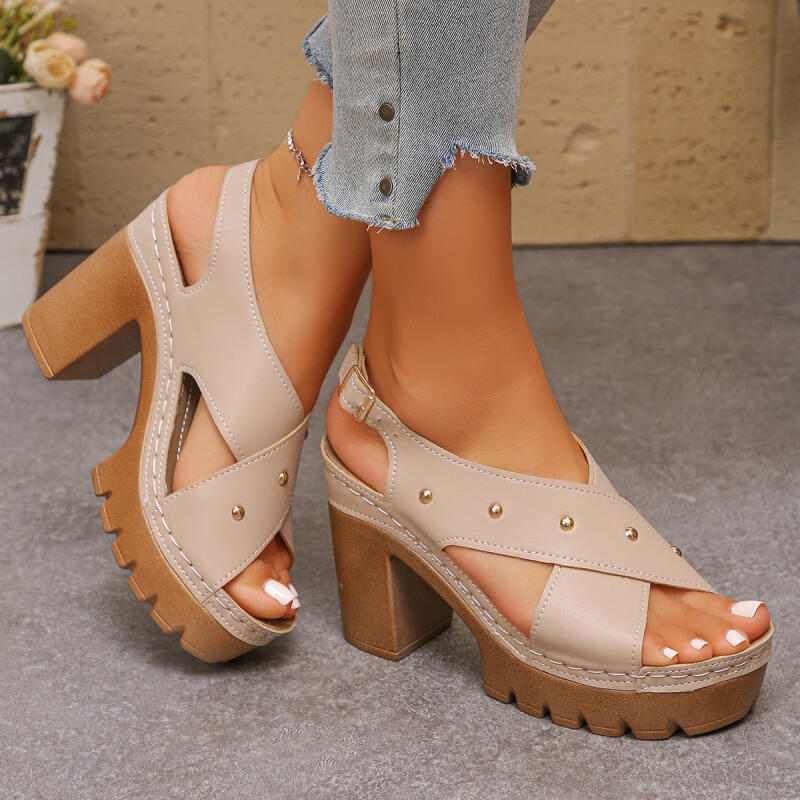 รองเท้าส้นสูงแบบวินเทจ สายไขว้ - Women Shoes Formal บทวิจารณ์และราคา