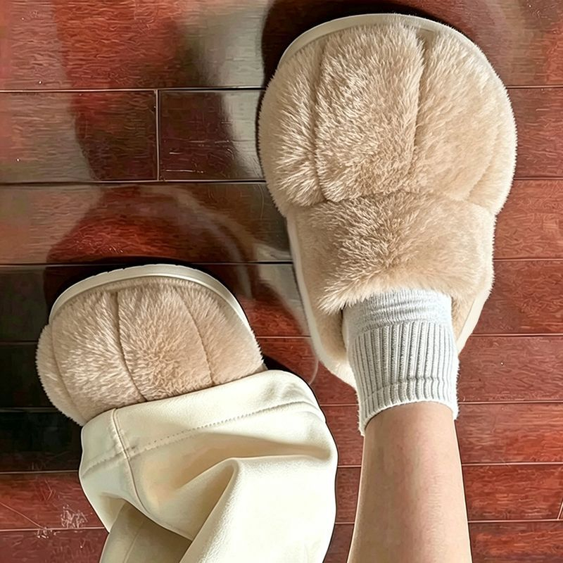 รองเท้าแตะขนนุ่มรูปอุ้งเท้าแมว - Fluffy Fur Slipper บทวิจารณ์และราคา